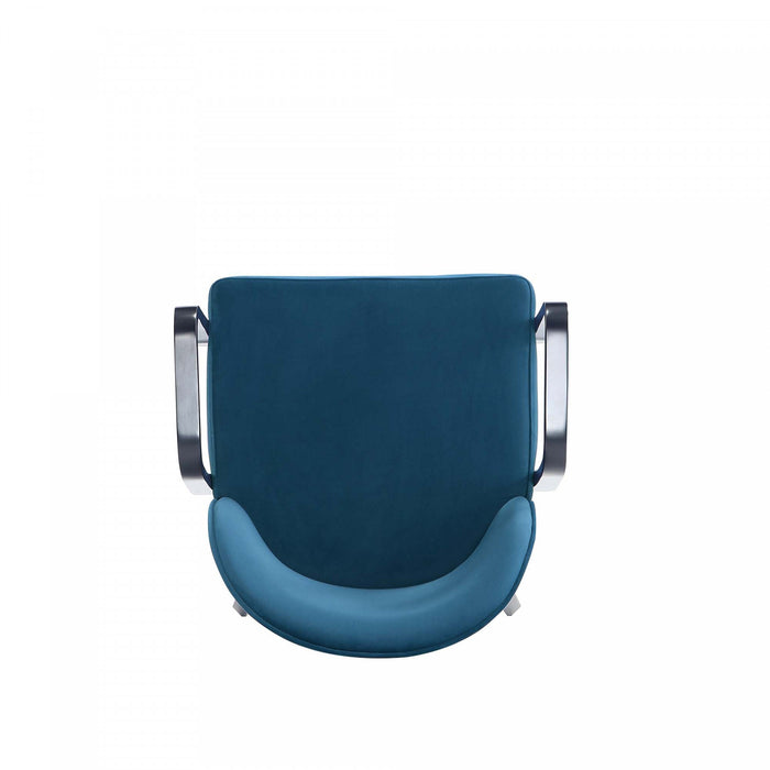 Hillman Modern Wood Upholstered Armchair in Blue - Set of 2 Dining Chair