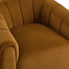 Vela Modern Velvet Swivel Club Chair with Tub Design, Black, Caramel | Vela Fauteuil Club Moderne en Velours Pivotant a Coque, Noir, Caramel