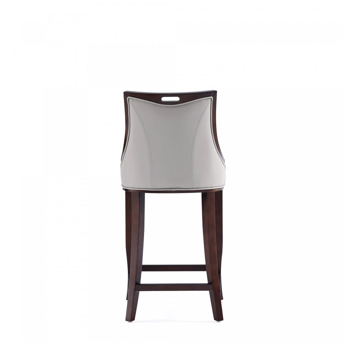 Emperor Traditional Wood Upholstered Barstool in Light Gray - Set of 3