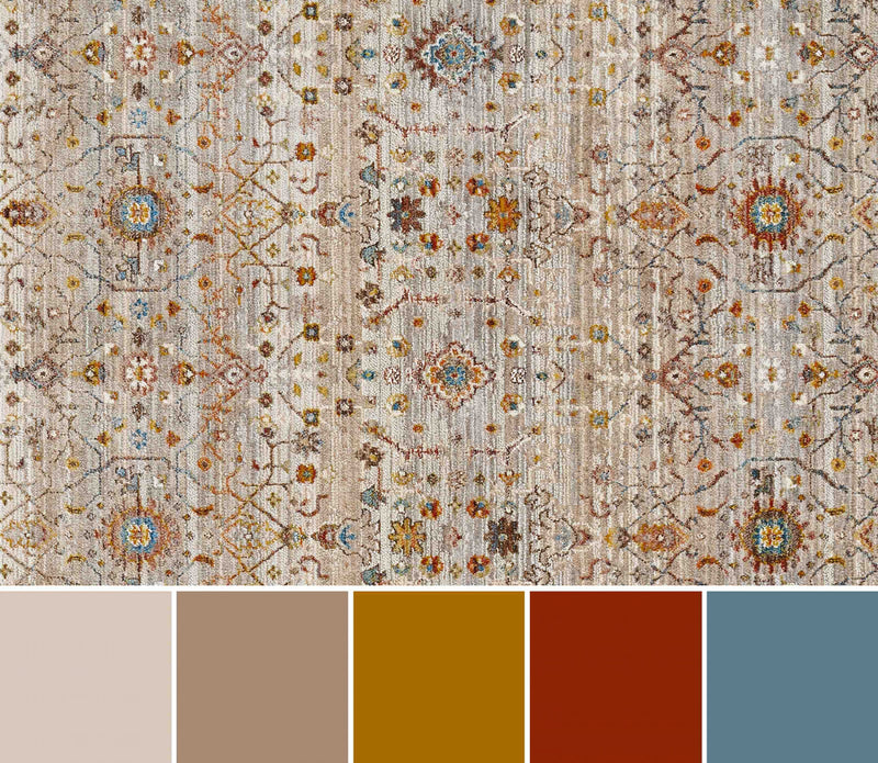 Zaina Traditional 9'0\" x 12'0\" Area Rug in Grey Indoor Area Rug