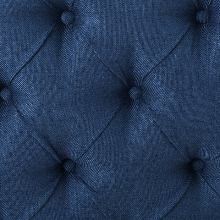 Hansen Upholstered Wingback Headboard With Button Tufting,king Size,dark Navy
