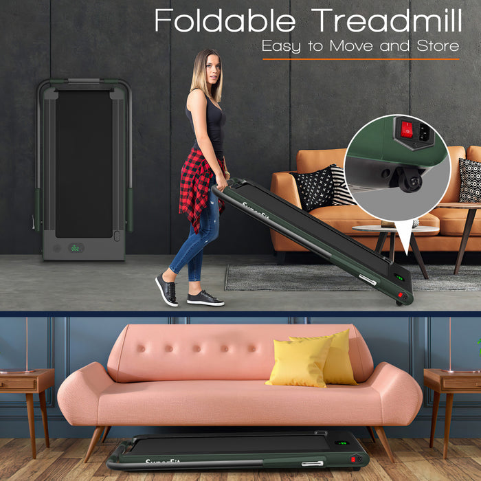 Superfit 2.25hp 2 In 1 Folding Under Desk Treadmill W/ Remote Control App