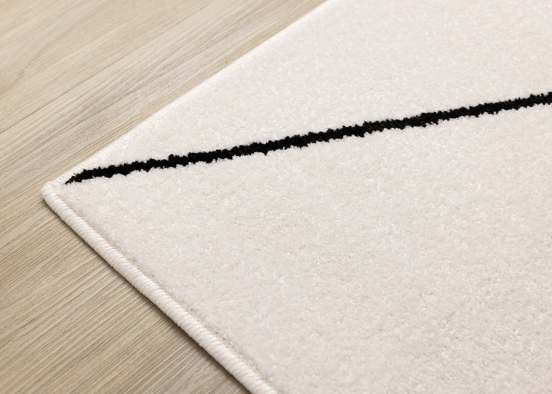Covington White Black Modern Geometric Trellis Design Rug, 7'10\" x 10'6\" Indoor Area Rug