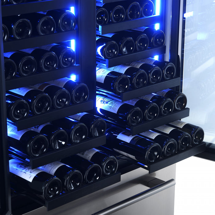 Forno Campania 32\" Wine Cooler, Stainless Steel, Dual Wine Zones,17.7 cu.ft - FWCDR6635-32S