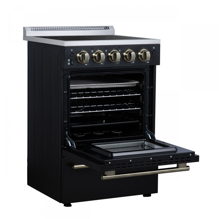 Forno Loiano 24 Inch Freestanding Electric Range in Black, 2.3 cu.ft. with Storage Drawer - FFSEL6099-24BLK