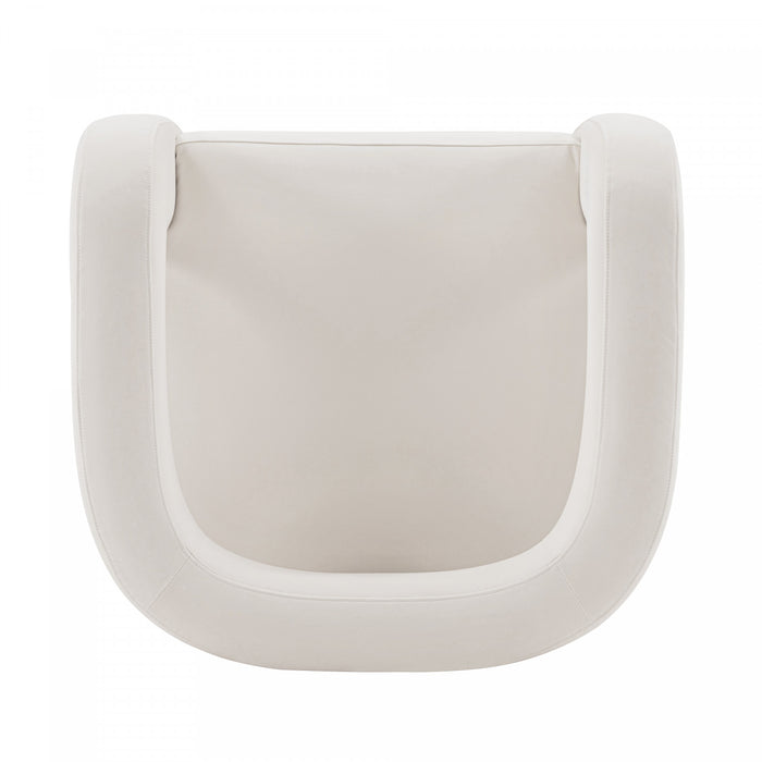Amirah Modern Velvet Lounge Chair in White - Set of 2