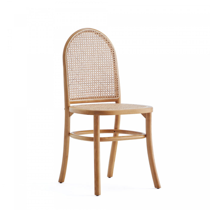 Paragon Industry Chic Cane Back Wood Upholstered Dining Chair in Oatmeal - Set of 4