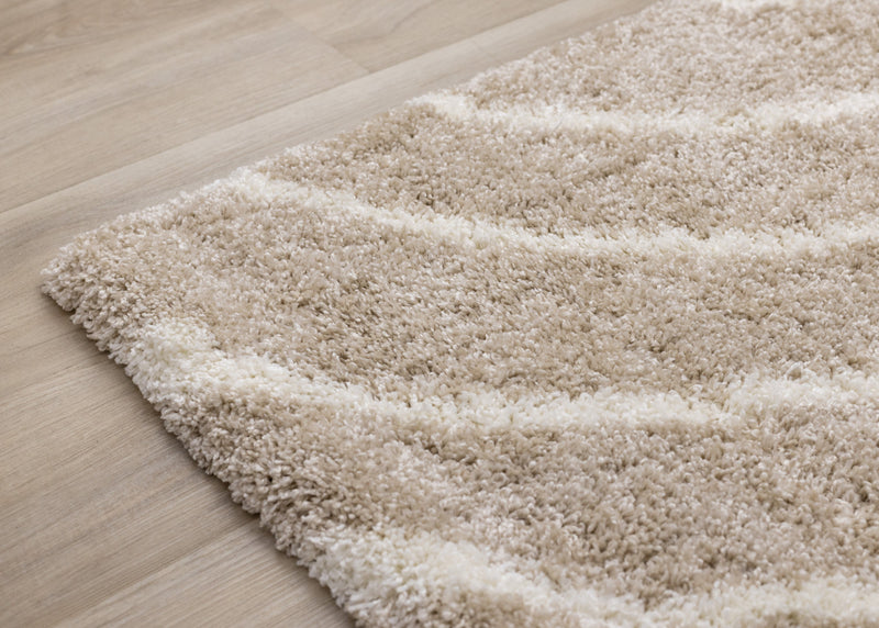 Fairmont Taupe Cream Curved Lines Rug, 7'10\" x 10'6\" Indoor Area Rug