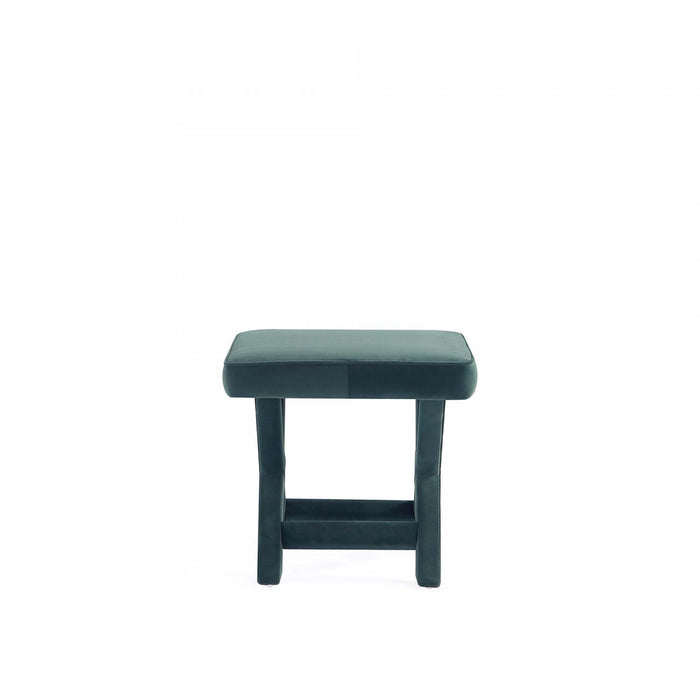 Abigail Mid-Century Modern Upholstered Velvet Accent Bench in Forest Green