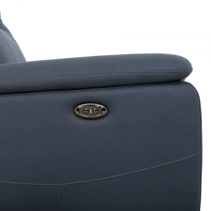 Sutton 66 in. Upholstered Power Reclining Loveseat - Blue