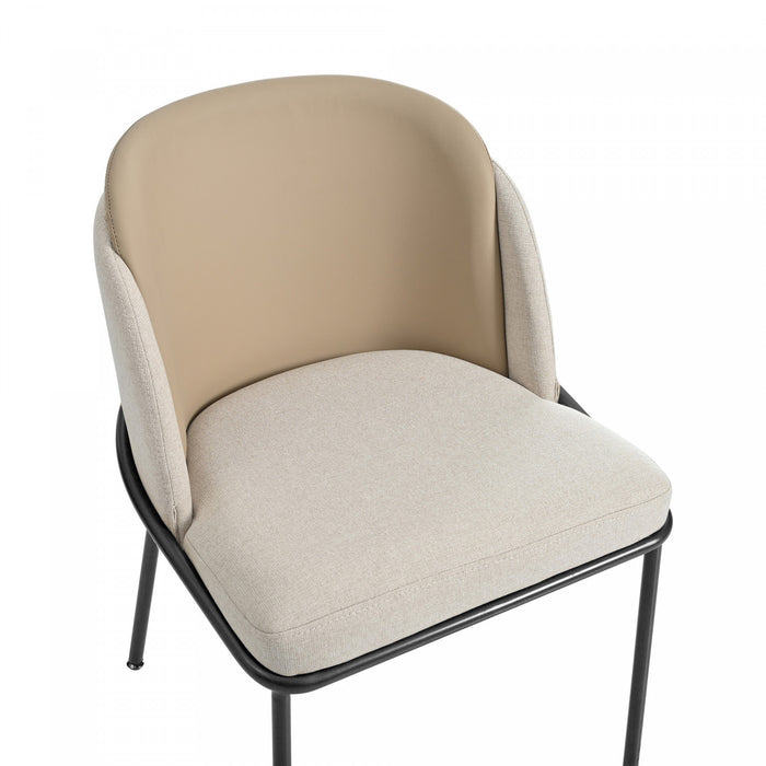 Olivia Set of 6 Modern Dining Chair with Slanted Legs and Adjustable Feet,Beige