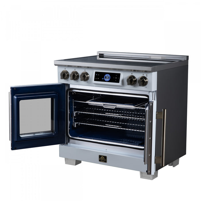 Forno Maximus 36 Inch Induction Range White, 5.36 cu.ft - FFSIN0932-36WHT Electric Range