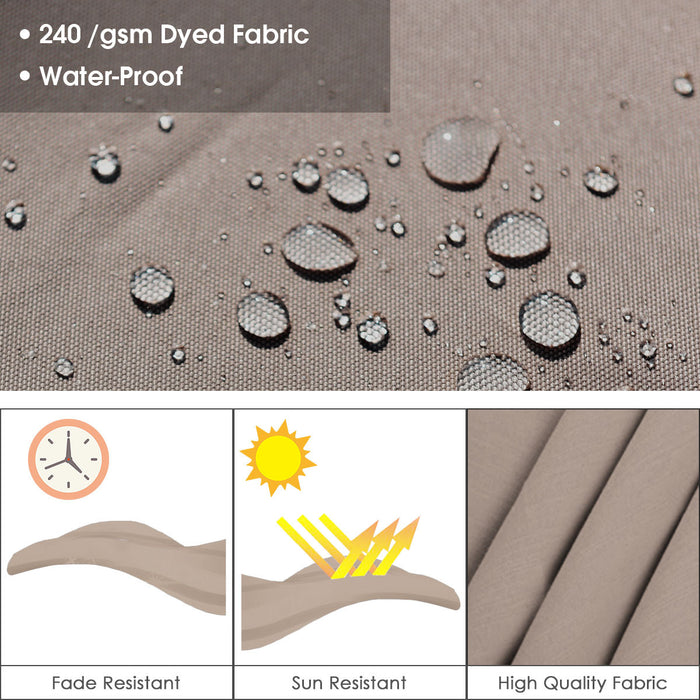 Costway 11' Patio Cantilever Offset Umbrella 360 degrees Rotation Aluminum Tilt Tan