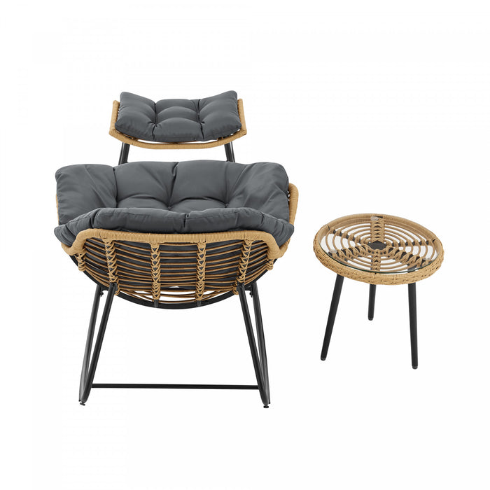 Benson Modern 3-Piece Lounge Chair Set in Gray