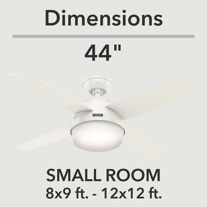Dempsey Low Profile Ceiling Fan with Light Fixture - White
