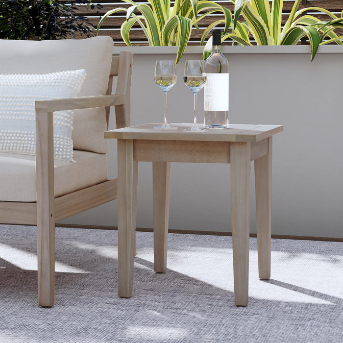 Teagon Outdoor Side Patio Occasional Table - Natural