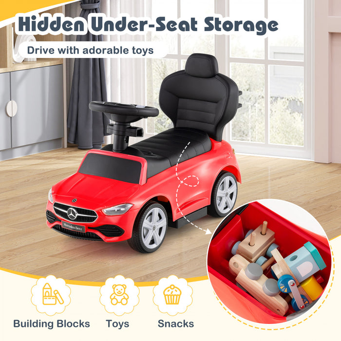 Costway Kids Ride On Push Car Mercedes-benz Licensed 3-in-1 Sliding Car Red