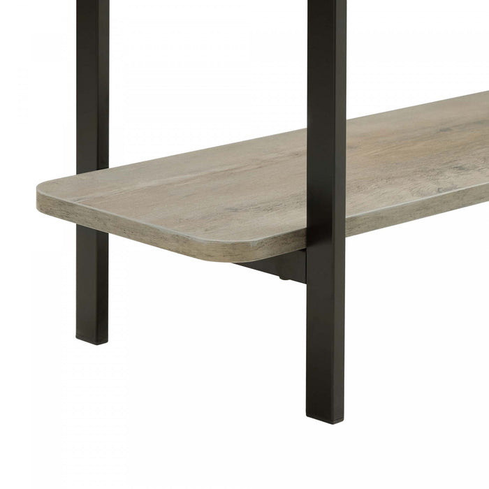 Celine Contemporary Modern 71\" Console Table in Rustic Gray (2-Shelf)