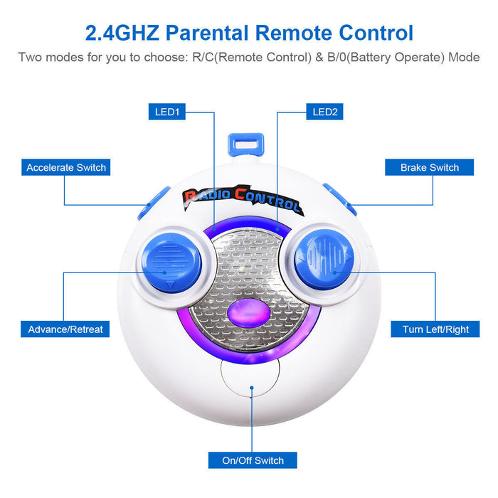 Costway 6v Kids Ride On Car Rc Remote Control Battery Powered W/ Led Lights Mp3 Red