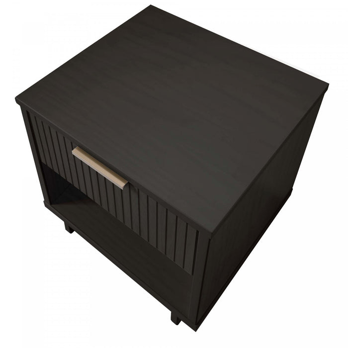Granville Modern 18\" Nightstand in Charcoal Gray (1-Drawer) - Set of 2
