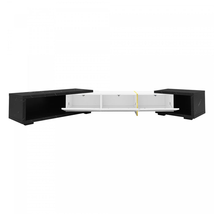 Liam 55.1\"–102\" Modern TV Cabinet with Adjustable Length and Rotating Function,Black Tv Stand