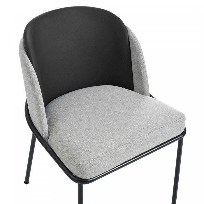 Olivia Set of 6 Modern Dining Chair with Slanted Legs and Adjustable Feet,Black&Gray
