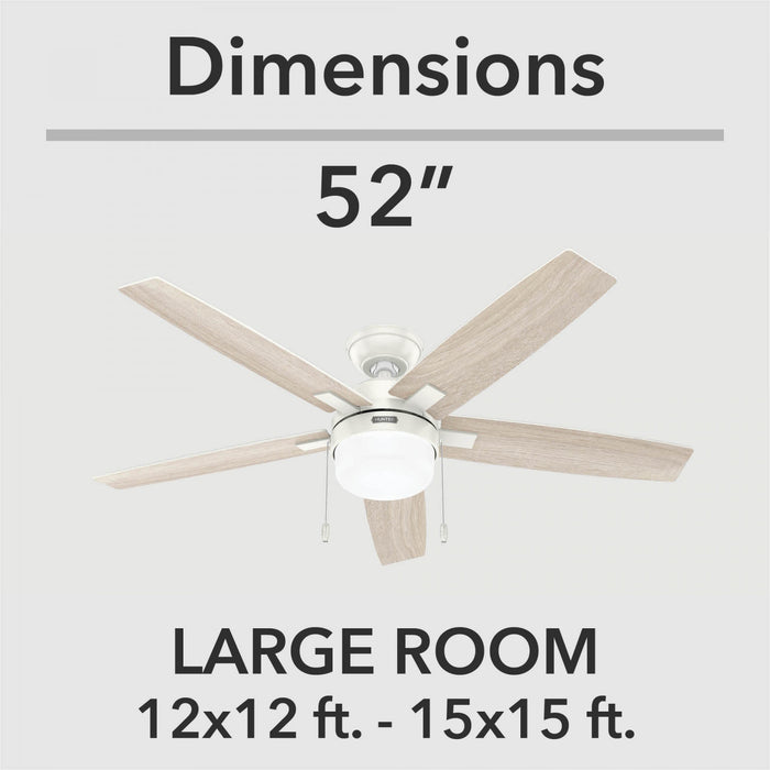 Anisten Ceiling Fan with Light Fixture - White