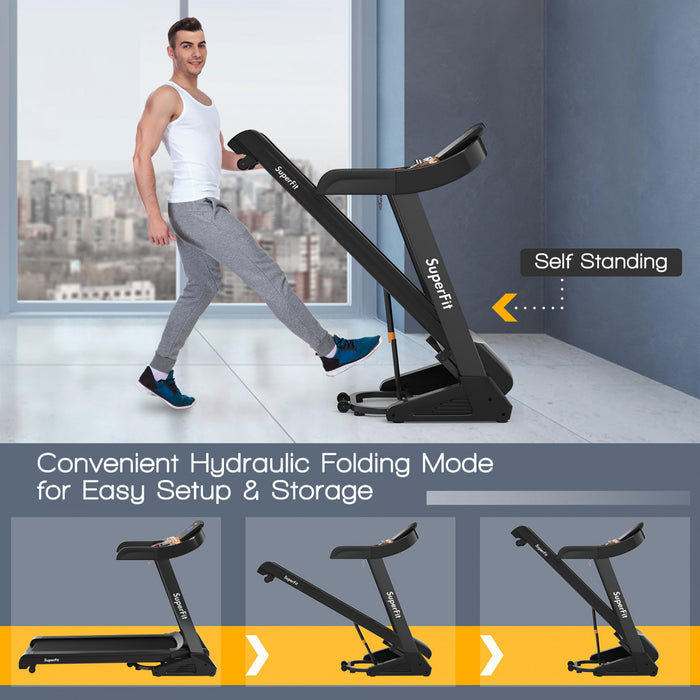 Costway 3.75hp Electric Folding Treadmill W/auto Incline 12 Program App Control