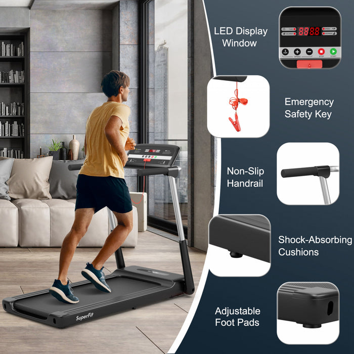 Superfit 2.25hp Folding Led Treadmill Electric Running Walking Machine With App Control Gym