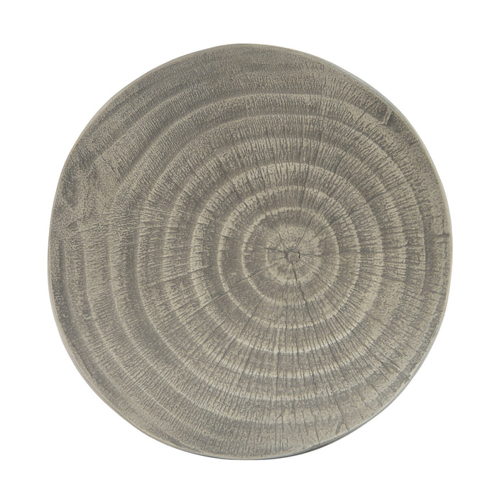Elio 16.75\" Rustic Hollow Tree-Stump MGO Accent Table, Pet-Friendly Indoor Side Table, Grey