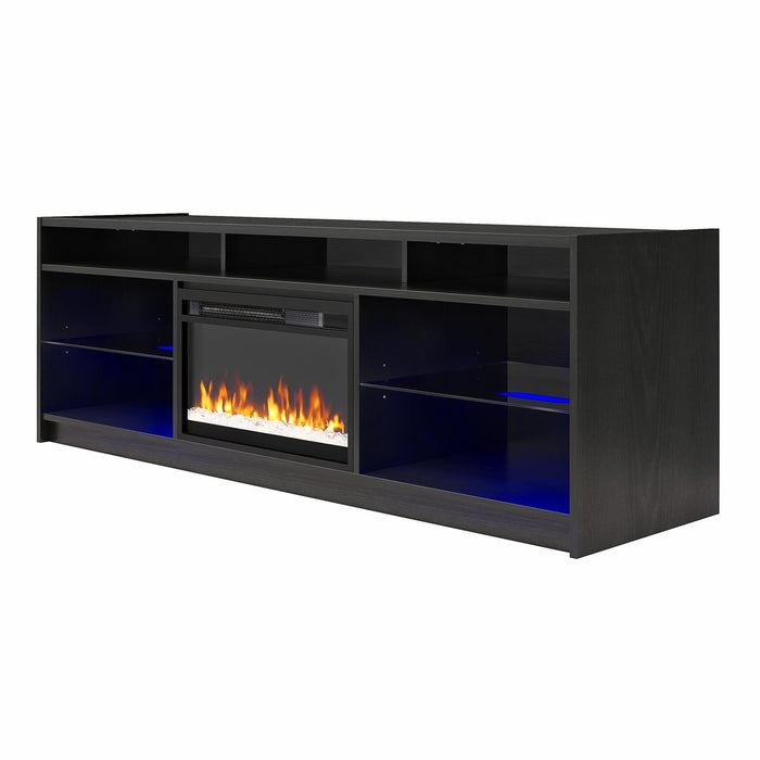 Ameriwood Home Luna Electric Fireplace TV Stand for TVs up to 75\" - Black Oak