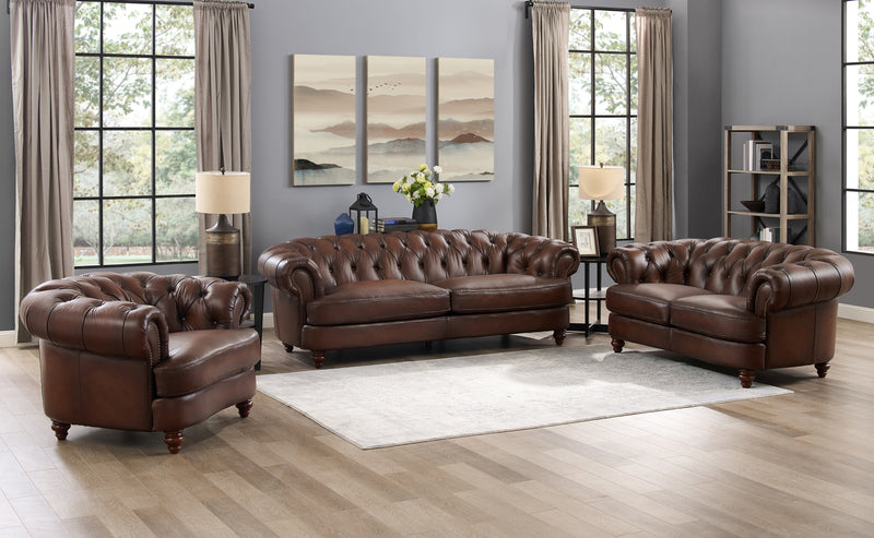 Hydeline Brixton Leather Chair - Brown