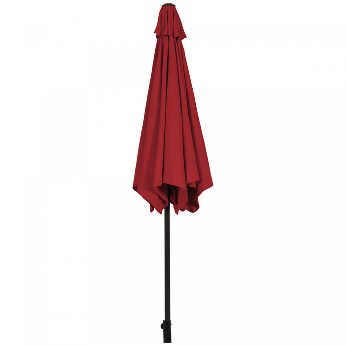 Costway 10Ft Outdoor Market Patio Table Umbrella Push Button Tilt Crank Lift Burgundy