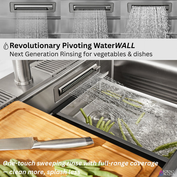 MultiSINK 45 in. Dual Mounted 3-Level Workstation Kitchen Sink, Faucets, Glass Rinser,Stainless Steel- J-WP30 Laundry Combo