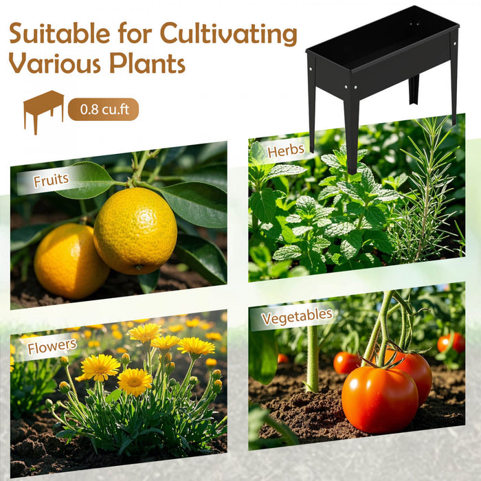 Costway Raised Garden Bed Elevated Metal Planter Box With Legs Drainage Holes Gardening Box