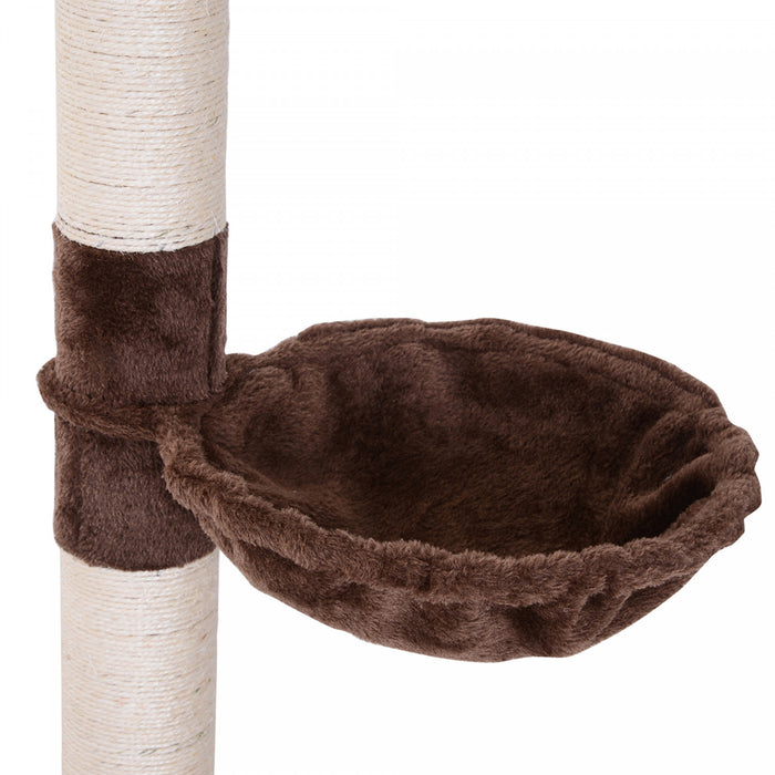 Pawhut 8.5ft Cat Climbing Tree 5-tier Kitty Activity Center Floor-to-ceiling Cat Climber Toy With Scratching Post Play Rest Post Pet Furniture Brown