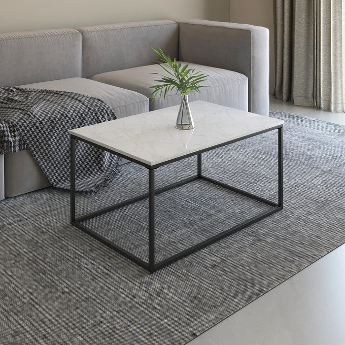 Terra Rectangular Coffee Table With Marble Top