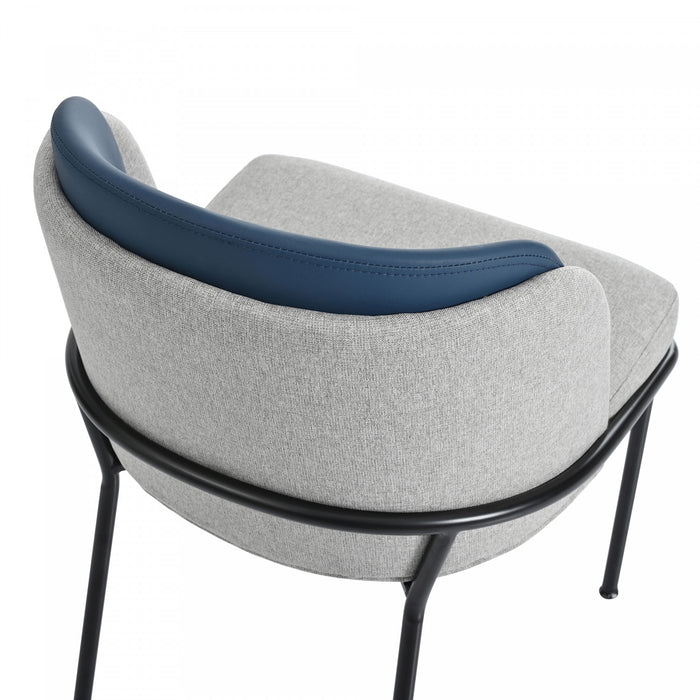 Olivia Set of 6 Modern Dining Chair with Slanted Legs and Adjustable Feet,Blue&Gray