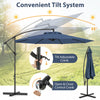 Costway 10FT Patio Offset Hanging Umbrella Easy Tilt Adjustment 8 Ribs Backyard Blue