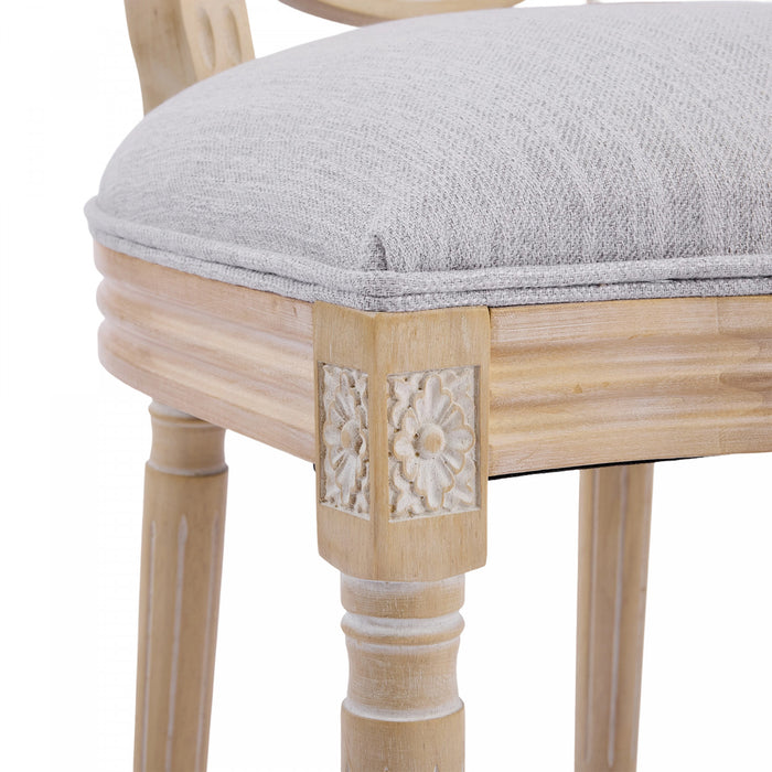 Ethan Solid Wood Rubberwood Dining Chair Set of 2 Pieces with Upholstered Seat,Grey