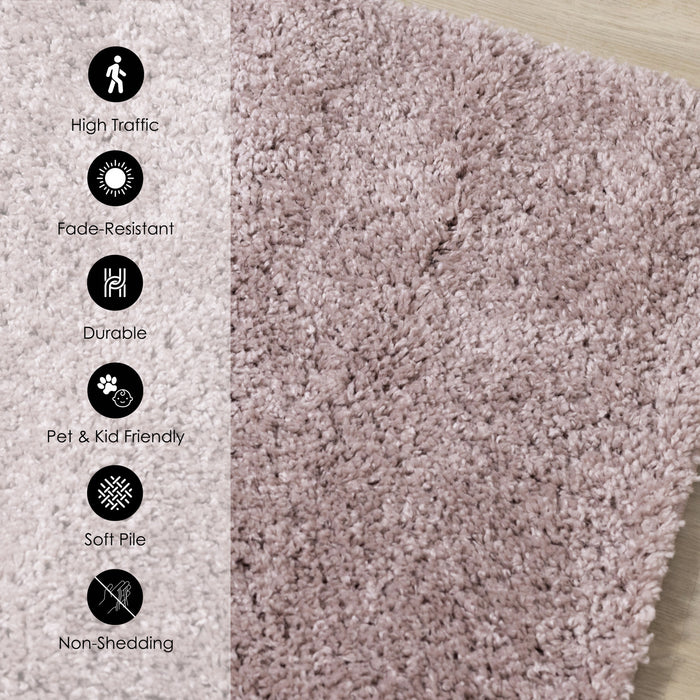Taylor Pink Comfort Shag Rug, 6'7\" x 9'6\" Indoor Area Rug
