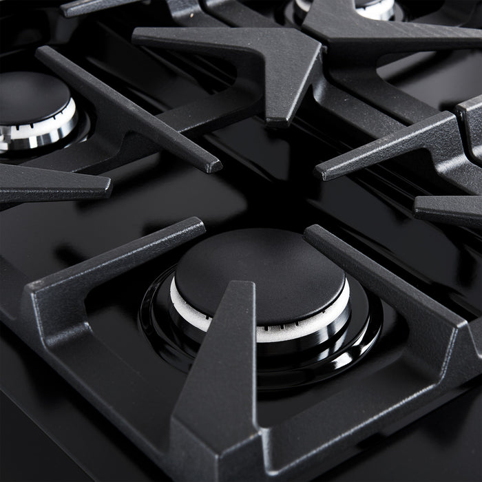 Forno Antico 36\" Dual Fuel Gas Range, Black, 4.5 cu.ft. - FFSGS6113-36BLK