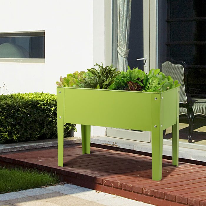 Costway 24\" X11\" Outdoor Elevated Garden Plant Stand Raised Tall Flower Bed Box
