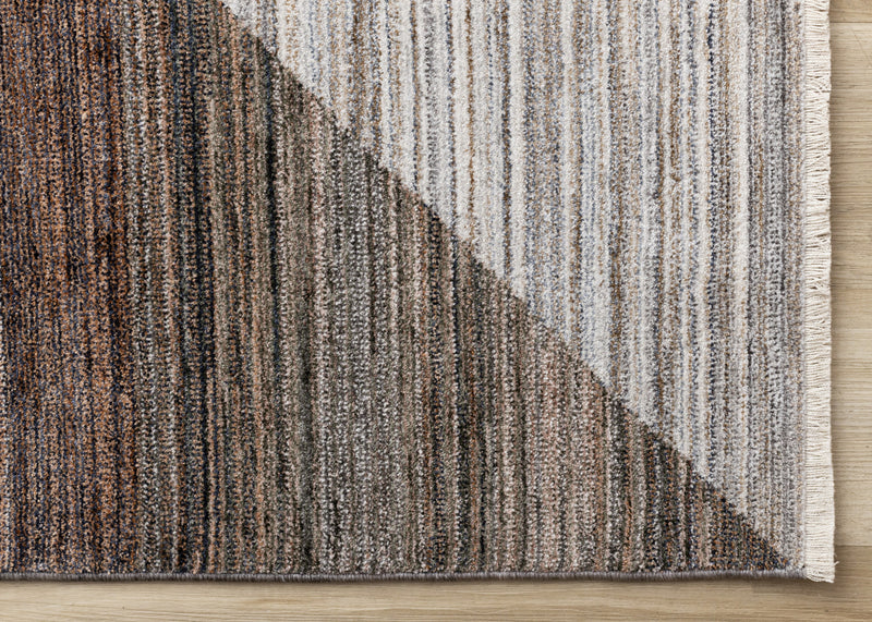 Olivia Distressed Geometric Red White Grey Area Rug - 7'10\" x 10'2\"