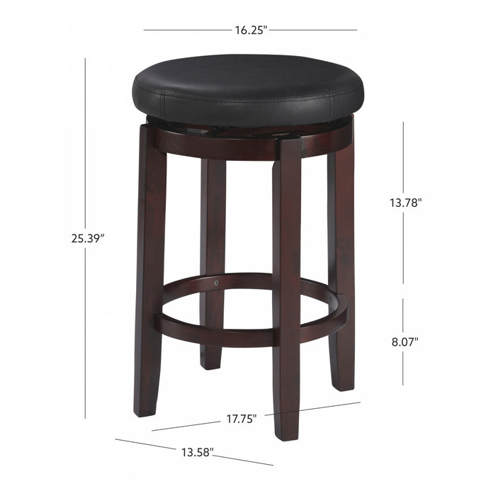 Maya Faux Leather Counter-Height Stool - Black