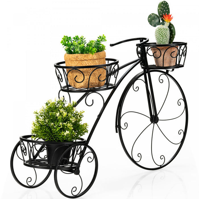Costway Tricycle Plant Stand Flower Pot Cart Holder Parisian Style Displaying