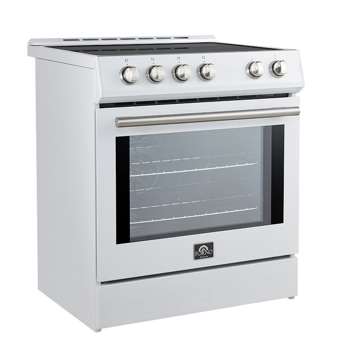 Forno Leonardo Espresso 30\" Slide-In Induction Range, White -FFSIN0982-30WHT