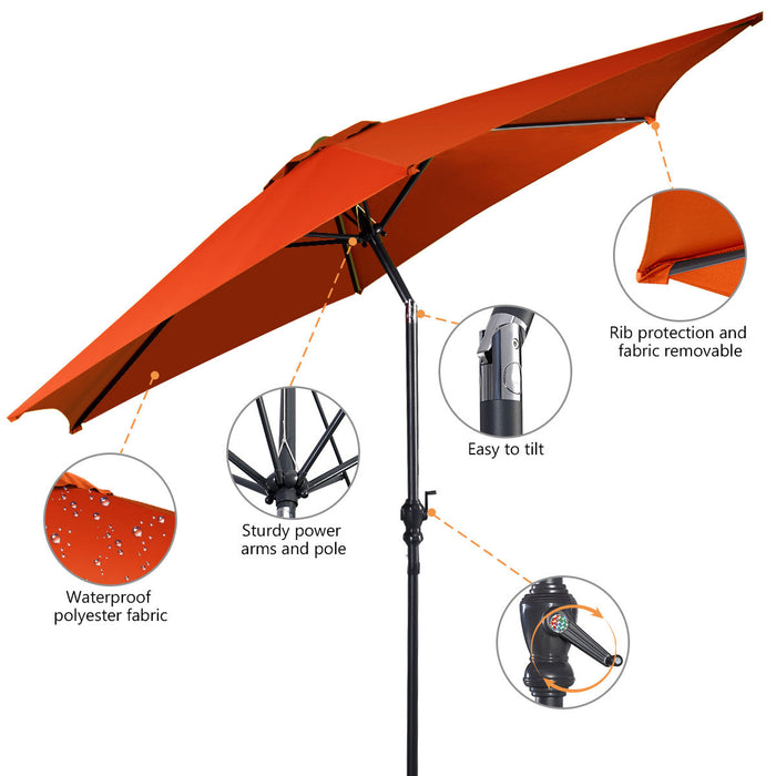 Costway 9FT Patio Umbrella Patio Market Steel Tilt W/ Crank Outdoor Yard Garden Orange