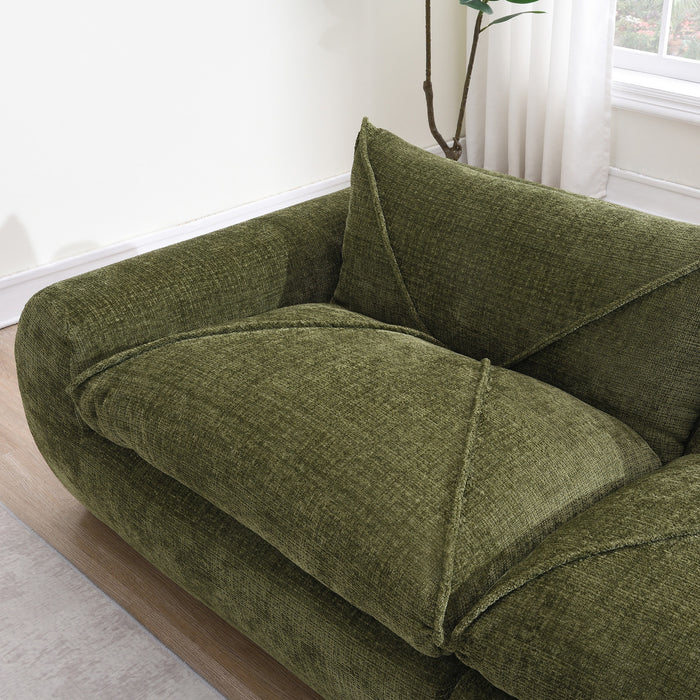 Cloud 116 Inch Modular Sectional Sofa with Ottoman and Legless Design, Green