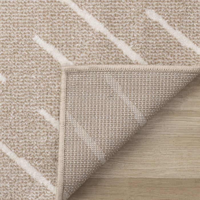 Covington Beige Cream Diagonal Rain Streaks Design Rug, 6'7\" x 9'10\" Indoor Area Rug